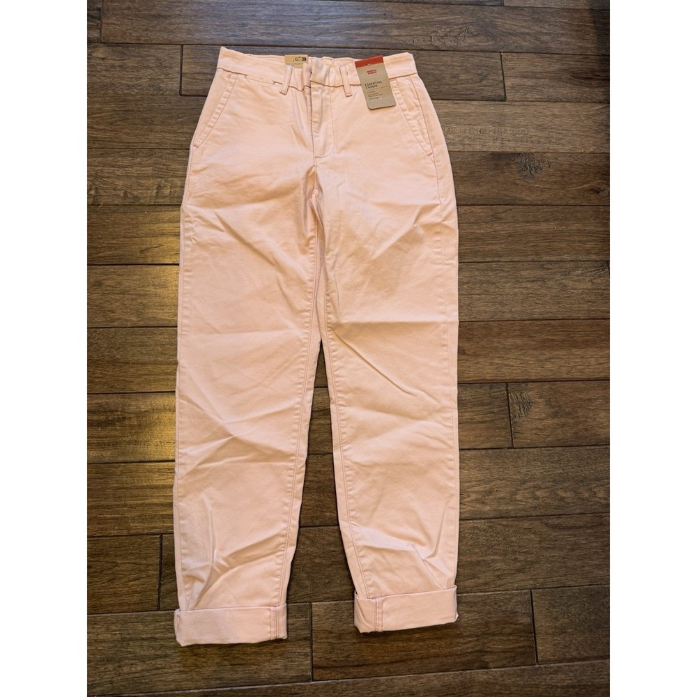 Levi's Essential Chino Pants Women 25 Pink Mid Rise Slim Ankle Premium A46730011
